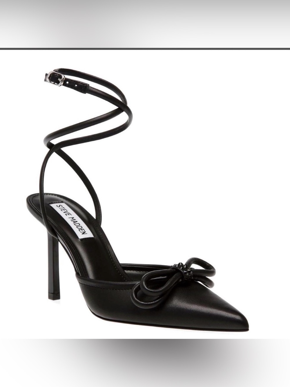 Steve Madden Black Pointed Toe Ankle Wrap Pump |SZ. 7 (NWB)